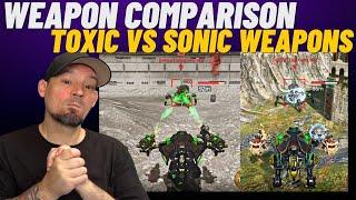 War Robots Sonic Weapon Vs Toxic Weapon Comparison,  Which one gets the kill faster