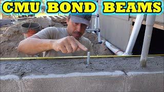 How to build a Concrete Block Basement for Beginners. Part 3 the Bond Beams DIY