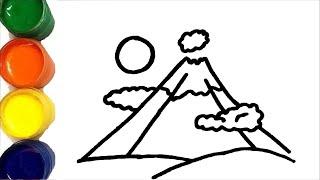 Сурет салу вулкан | Как нарисовать вулкан | How to draw a volcano