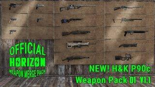 Official Horizon Weapon Merge Pack v1.1 H&K P90C Release Trailer