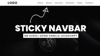 Sticky Navigation Bar On Scroll Using Vanilla Javascript | Fixed Navbar On Scroll #html #navigation