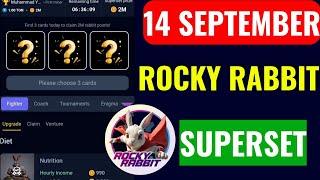 14 September Rocky Rabbit Daily Combo | Today Rocky Rabbit Superset Card | Rocky rabbit Daily Combo