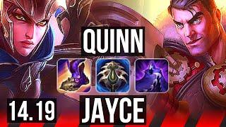 QUINN vs JAYCE (TOP) | 6 solo kills, 600+ games, 16/4/4 | EUW Master | 14.19