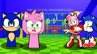 SPRUNKI SONIC AND SPRUNKI AMY VS SONIC AND AMY PRISON RUN IN ROBLOX