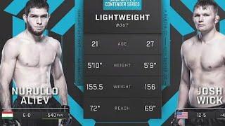 Нурулло Алиев vs Джош Уик полний бой UFC 280: