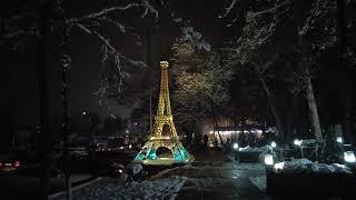 Eiffel Tower Copy in Tashkent. Khamid Alimjan and O‘zbekiston ovozi Streets.