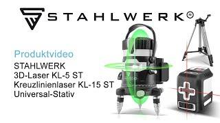 STAHLWERK 3D Kreuzlinienlaser KL-5 ST + Universal Stativ / Kreuzlinienlaser KL-15 ST