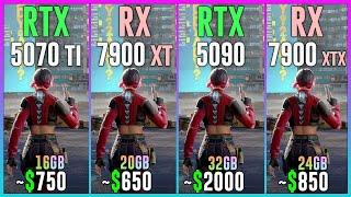 RTX 5070 TI vs RX 7900 XT vs RTX 5090 vs RX 7900 XTX - Test in 25 Games