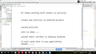 Intent working in activity in android