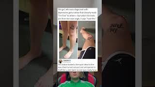 This girl who was diagnosed with depression got a tattoo that cleverly reads "I'm Fine" to others