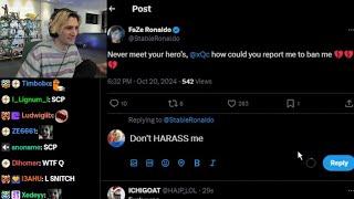 xQc Responds to StableRonaldo after Admitting to Reporting him before Twitch Ban