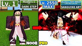 Beating Blox Fruits as Nezuko using Sanguine Art! Lvl 0 to Max Lvl Noob to Pro in Blox Fruits!