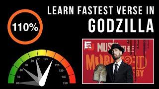 Learn Eminem's Fastest Verse In 'Godzilla' (Slowed Down + Scrolling Lyrics) | #GodzillaChallenge