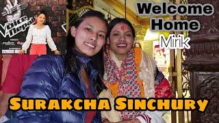 Grand welcome to Surakcha Sinchury by family at (home) Mirik from Voice of Nepal