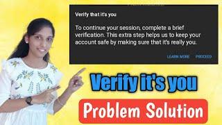 Verify it's you || verify it's you problem solution telugu in 2023@RaniTechinTelugu37