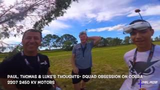 Golden Dquad Obsession on Cobra 2207 2450 kv motors, BMSWEB Paul and Thomas flying Obsession