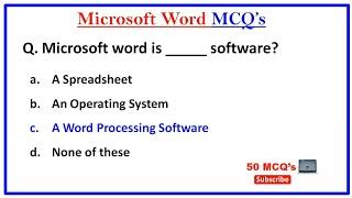 MS Word MCQ's Questions and Answers | For All Competitive Exams and Interviews