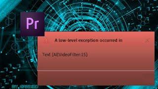 Adobe Premiere - TEXT AEVideoFilter:15  - FIX!!