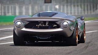 The last V12-powered De Tomaso P72 Prototype exhaust sounds | Start Up, Revs, Accelerations