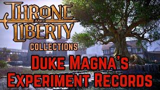 Duke Magna's Experiment Records Codex | Throne and Liberty Guide