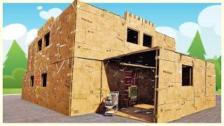 Building The Worlds Largest Cardboard Box Fort - Base Building & Recruiting - Bum Simulator