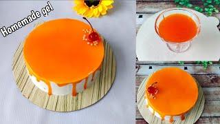 পাইপিং জেল | How to make piping Gel for cake decorating | Homemade gel for cake | orange piping Gel