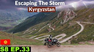 Lucky Escape from Dangerous Storm  S8 EP.33 | Pakistan to Japan Motorcycle