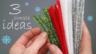 3 IDEAS Christmas crafts  Pipe Cleaner DIY