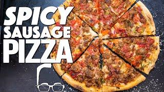 SPICY SAUSAGE PIZZA (COOKED IN OUR NEW CAST IRON PAN!) | SAM THE COOKING GUY