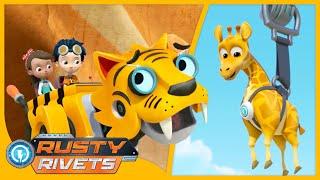 Rusty Saves a Baby Giraffe +MORE | Rusty Rivets | Cartoons for Kids