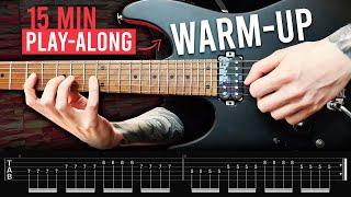 BEST 15-Min Play-Along Guitar WARM-UP (Picking Exercises, Finger Training, String Skipping, Rhythm)