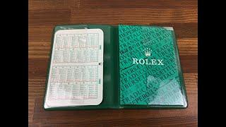 Rolex Vintage 1988 / 89 Calendar Card Set Card Holder Cert Booklet