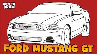 How to draw Ford Mustang GT 2013