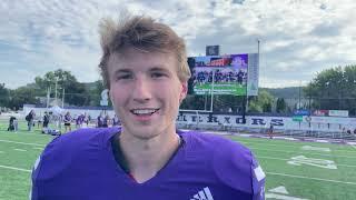 Winona State Jacob Scott following a 33-8 win over Concordia, St. Paul