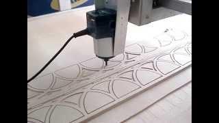 My Home made cnc working on a door frame