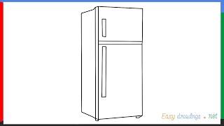 Fridge drawing | How to draw a fridge step by step for beginners