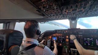 BOEING 747-400 TAKEOFF from SHANNON AIRPORT, IRELAND .  Manual flying no Autopilot till flaps up