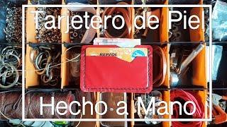 Tarjetero de Piel Hecho a Mano. Handmade Leather Card Holder Wallet. Leather wallet