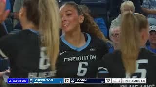 Creighton Volleyball Highlights vs. Connecticut, 9/29/24