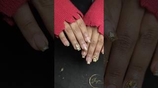 ₹2500 Nail Set for My beautiful client coffin nails / gold Biling design shyexnails #nail #art