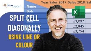 Split Cell Diagonally in Excel & Include Text | Format With Two Colours