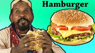 Tribal Muslim People Try Hamburger