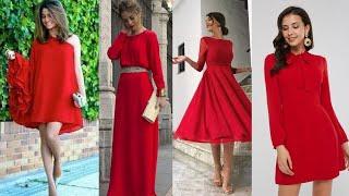 MODA MUJER, HERMOSOS VESTIDOS COLOR ROJO, SOFISTICADOS Y ELEGANTES TENDENCIA 2021-2022