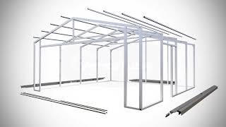 Versatube 20x20x8 Frontier DIY Steel Garage Kit - ShedsDirect.com