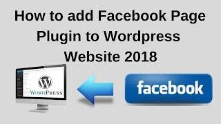 how to add facebook page plugin to wordpress website 2018