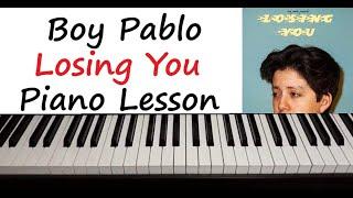 Boy Pablo - " Losing You " Piano Tutorial Lesson Easy ( JawJX Voice Reveal ) Full Song How TO Play