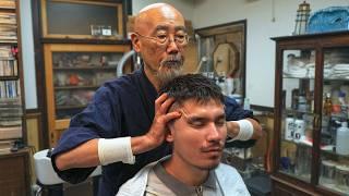 (ASMR) Japanese Veteran Barber Did Traditional Haircut, Head Shampoo & Massage | Yamaguchi Barber