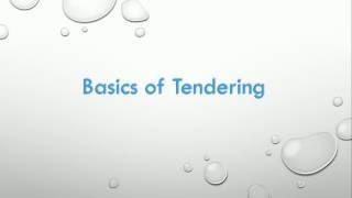 E tendering | E Procurement | What is a tender| Basics of Tendering | Tendering tutorials