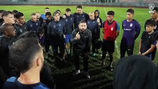 Last training session, a day before the final at KL Football Stadium…