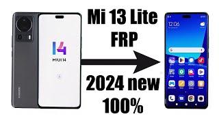 Mi 13 Lite FRP Bypass MIUI 14 Google accound FRP BYPASS